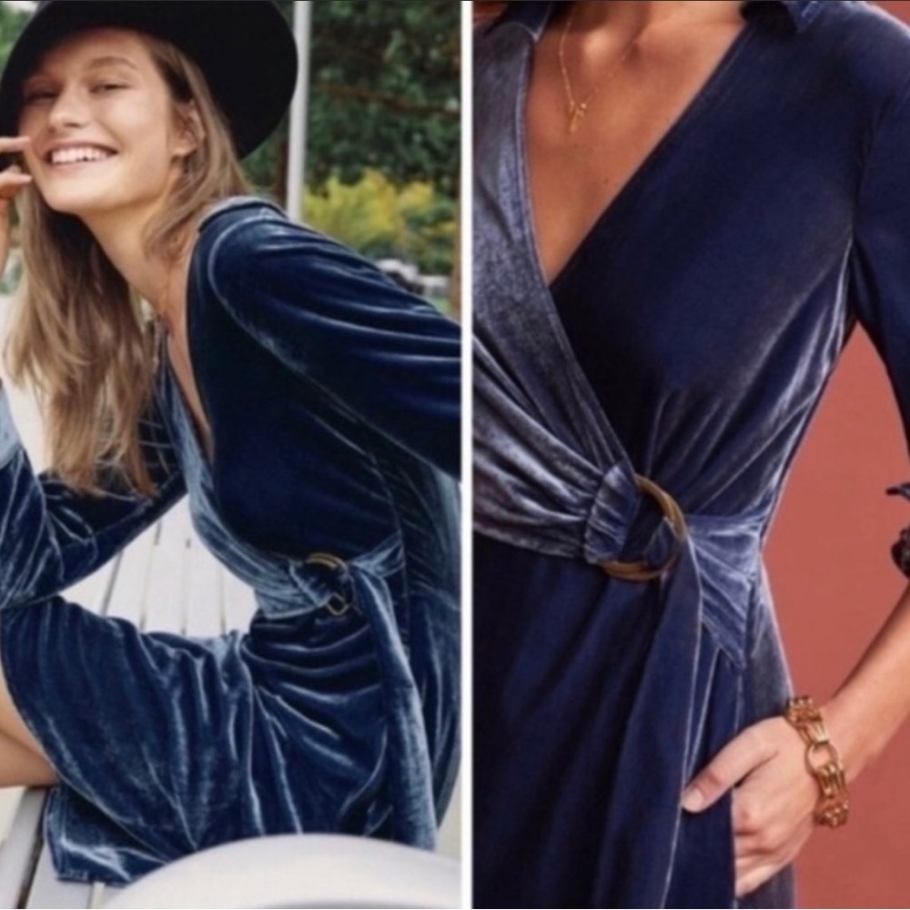 Maeve  Dress by Anthropologie - Blue Velvet - size 4 - NWT
